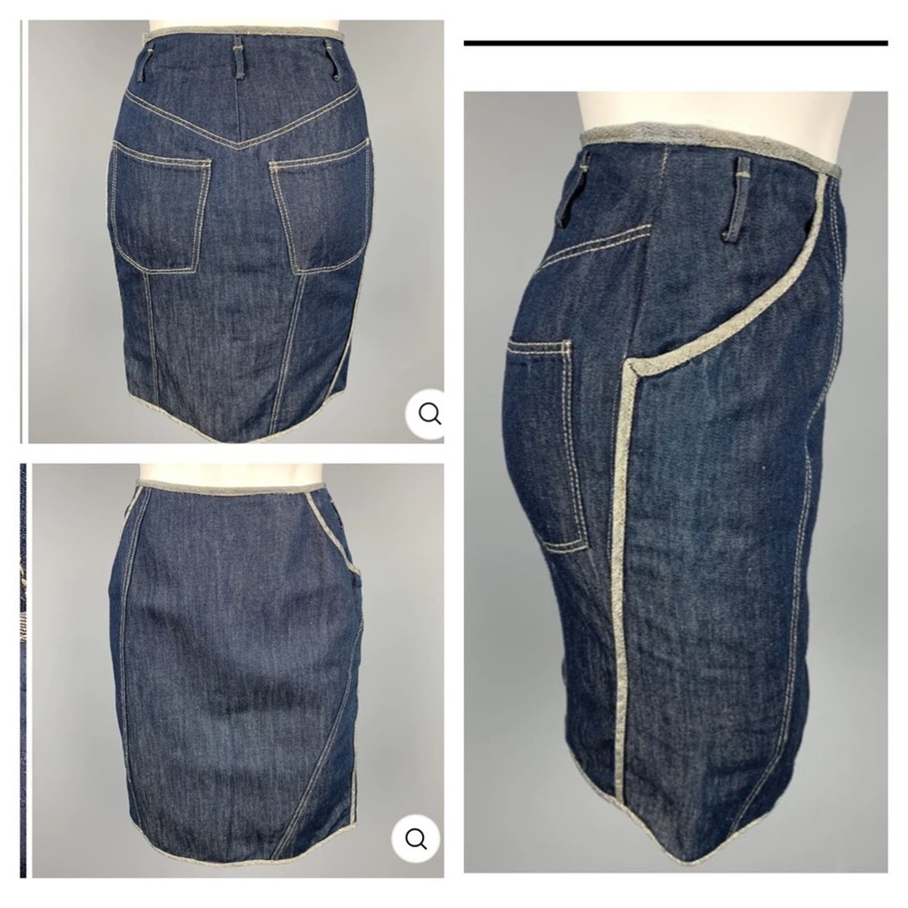 Nina Ricci contrast denim jean skirt